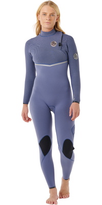 2026 Rip Curl Womens E-Bomb 3/2mm Zip Free Wetsuit 16MWFS -.. Grey Blue